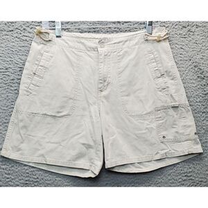 Columbia‎ Shorts Women Small Tan Solid 100% Cotton Regular Fit Drawstring Waist
